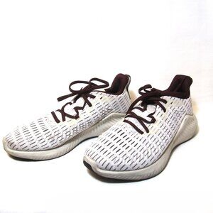 adidas Mens 8 Alphabounce Bounce White Maroon Mesh Athletic Running Shoe
